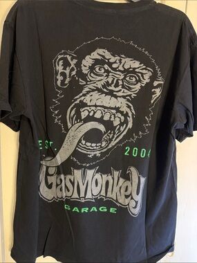 GAS MONKEY Men's Black Short Sleeve Logo Tee souvenir tees